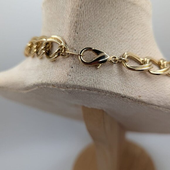 Coin Necklace Black Disc Charms Coin Dangles Charms Gold Tone Link Chain 24" - Picture 6 of 7